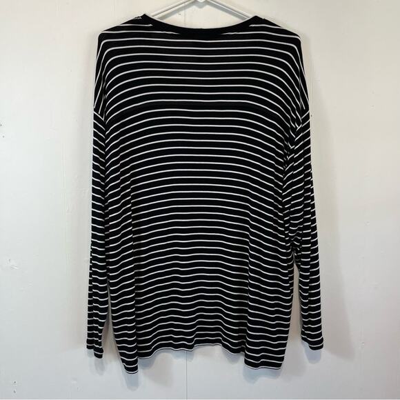 CAbi #4005 Crosswalk Tee Black + White Striped Long Sleeved Size Woman's Small - Picture 6 of 6